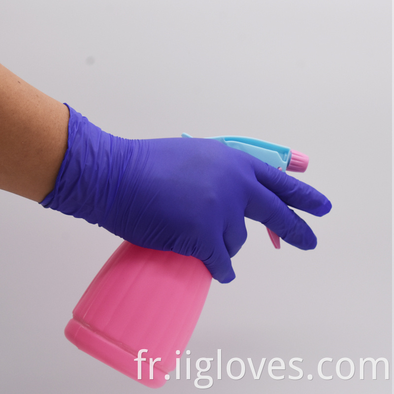 Gants de nitrile violet en couvrage multipurpose bon marché et de haute qualité